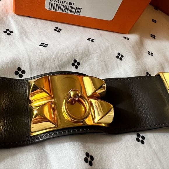 Hermes Box Collier de Chien CDC bracelet cuff S chocolate GHW - Picture 5 of 11